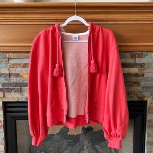 Coral cabi Puff Sleeve Zip-Up: size S